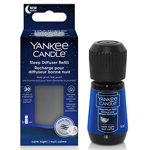 Yankee Candle Calm Night Raumspray-Nachfüllpack, Glas, Blau-Schwarz, sleep diffuser refill von Yankee Candle