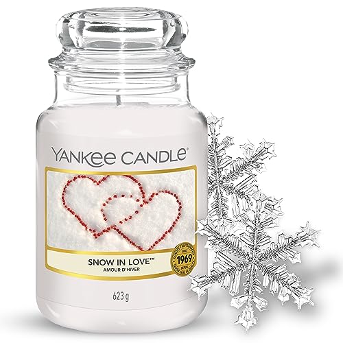 Yankee Candle Duftkerze im Glas (groß) – Snow In Love – Kerze mit langer Brenndauer bis zu 150 Stunden von Yankee Candle