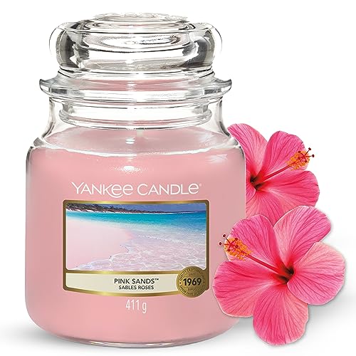 Yankee Candle Duftkerze im Glas (mittelgroß) | Pink Sands | Brenndauer bis zu 75 Stunden von Yankee Candle