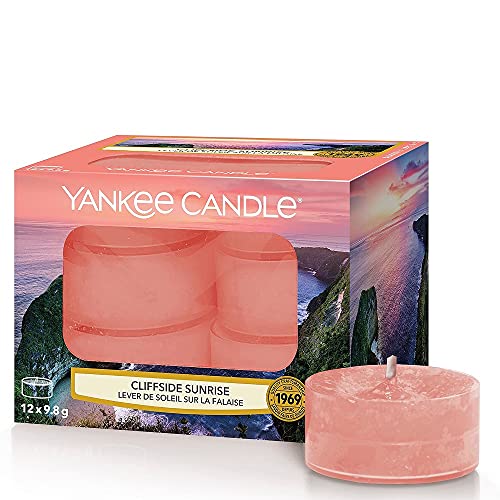 Yankee Candle Cliffside Sunrise, Glas, Orange, Teelichter, 12 von Yankee Candle