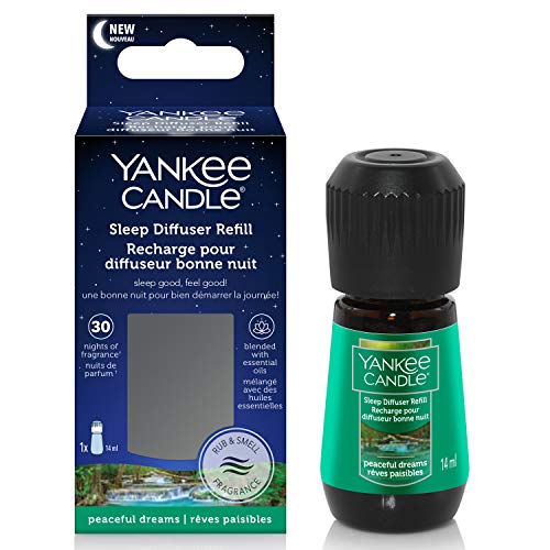 Yankee Candle Peaceful Dreams Raumspray-Nachfüllpack, Glas, Grün-Schwarz, Sleep Diffuser Refill von Yankee Candle