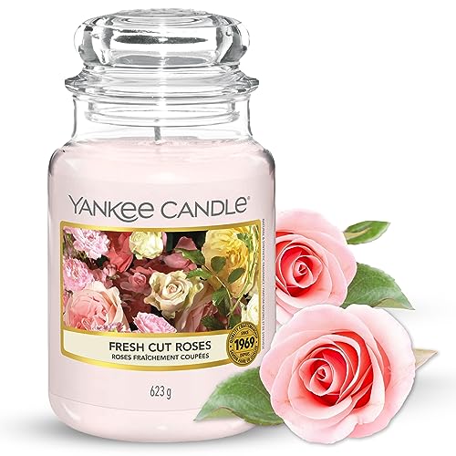 Yankee Candle Duftkerze im Glas (groß) – Fresh Cut Roses – Kerze mit langer Brenndauer bis zu 150 Stunden von Yankee Candle