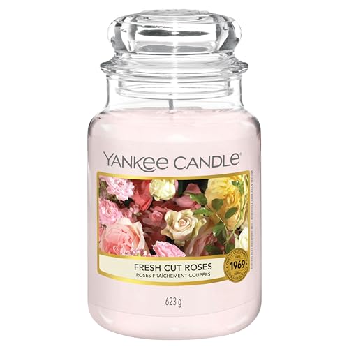 Yankee Candle Duftkerze im Glas (groß) – Fresh Cut Roses – Kerze mit langer Brenndauer bis zu 150 Stunden von Yankee Candle