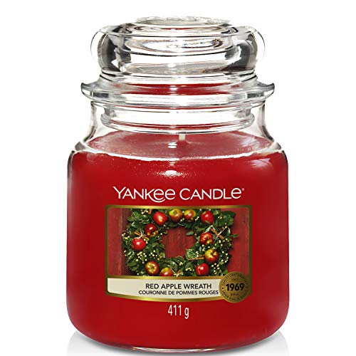 Yankee Candle Duftkerze (Mittelgroße im Glas) | Red Apple Wreath | Brenndauer bis zu 75 Stunden von Yankee Candle