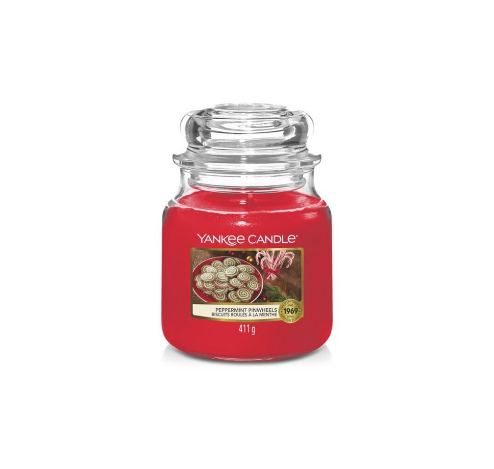 Yankee Candle Duftkerze Aromatic candle Classic medium Peppermint Pinwheels 411 g von Yankee Candle