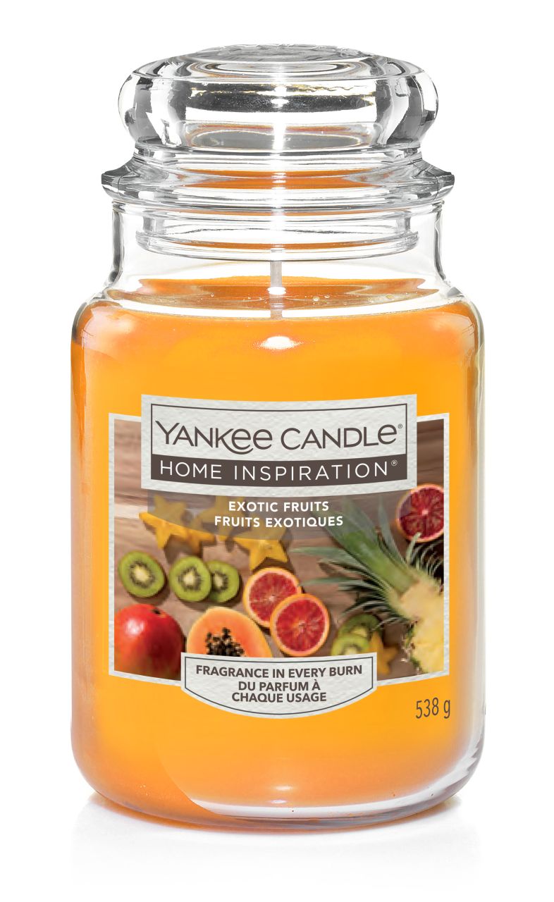 Yankee Candle Duftkerze Großes Glas Exotic Fruits 538 g, oran ge von Yankee Candle