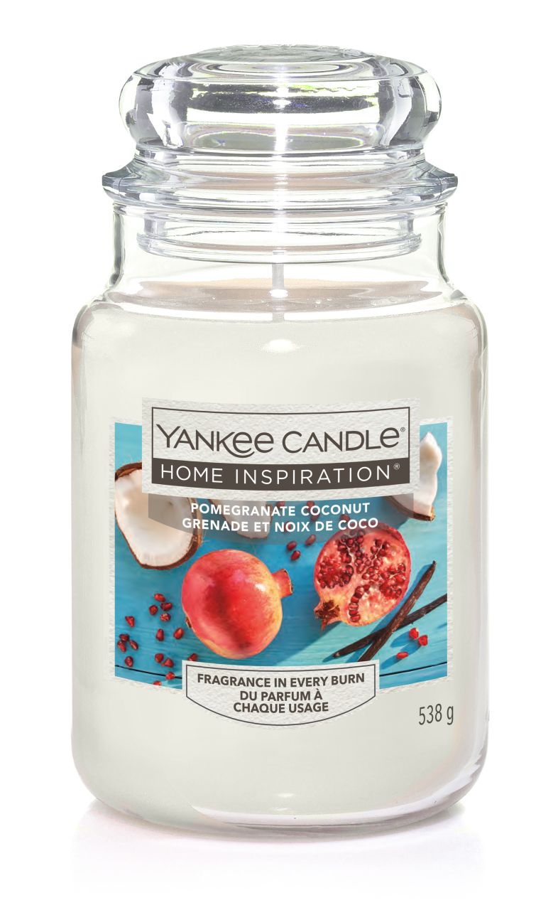 Yankee Candle Duftkerze Großes Glas Pomegranate Coconut 538 g, weiß von Yankee Candle