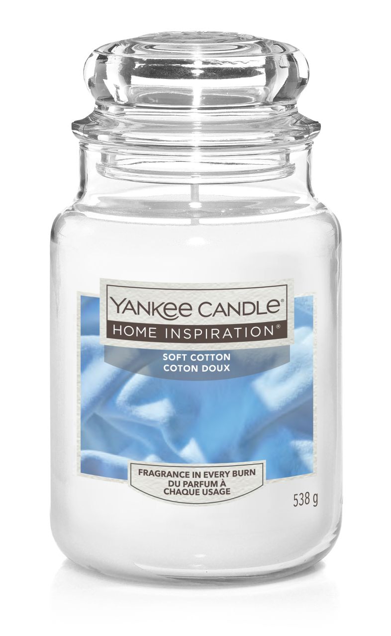 Yankee Candle Duftkerze Großes Glas Soft Cotton 538 g, weiß von Yankee Candle