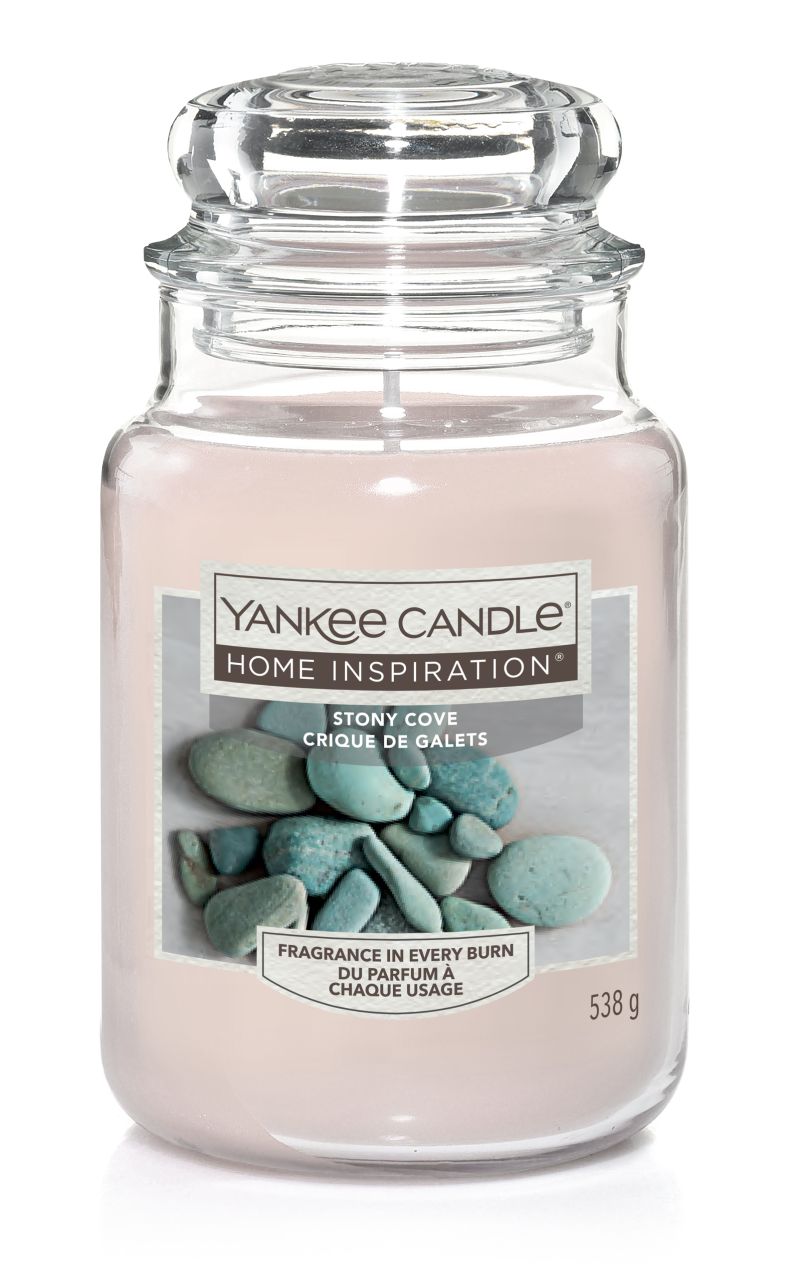 Yankee Candle Duftkerze Großes Glas Stony Cove 538 g, grau von Yankee Candle