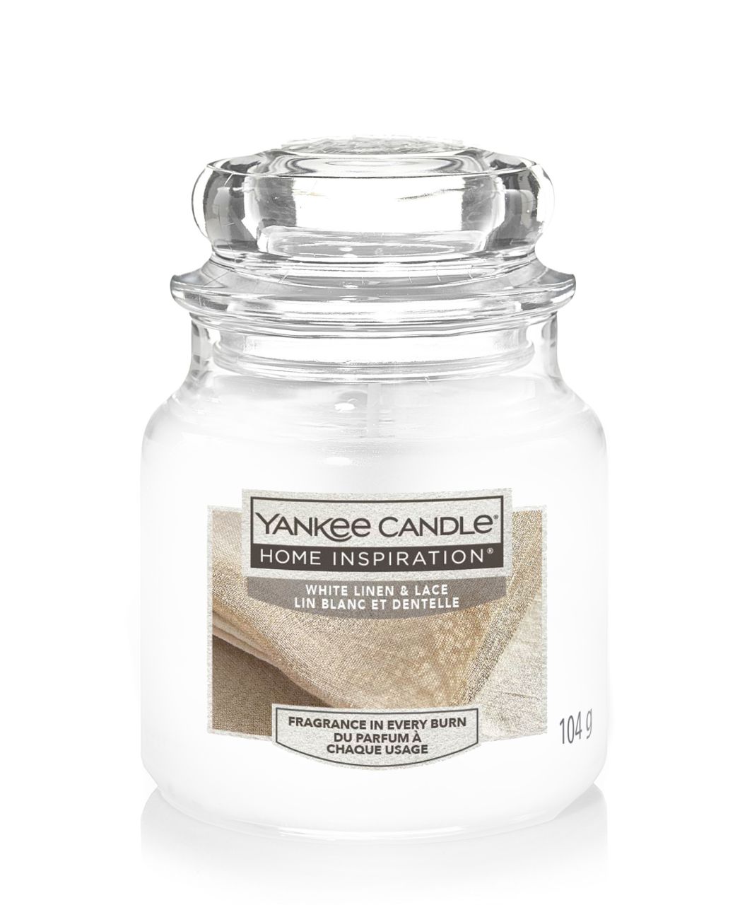 Yankee Candle Duftkerze Kleines Glas White Linen & Lace 104 g, weiß von Yankee Candle