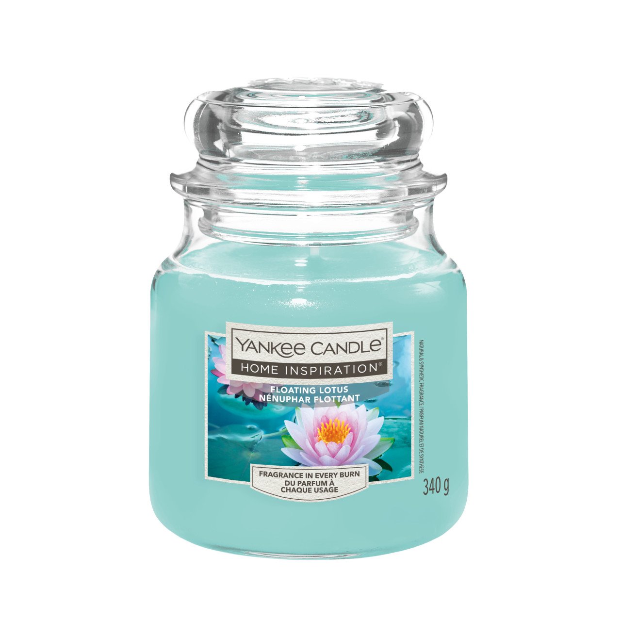Yankee Candle Duftkerze Mittleres Glas Floating Lotus 340 g blau von Yankee Candle