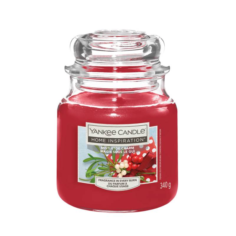 Yankee Candle Duftkerze Mittleres Glas Mistletoe Charm 340 g, rot Yankee Candle Duftkerze Mittleres Glas Mistletoe Charm 340 g, rot von Yankee Candle