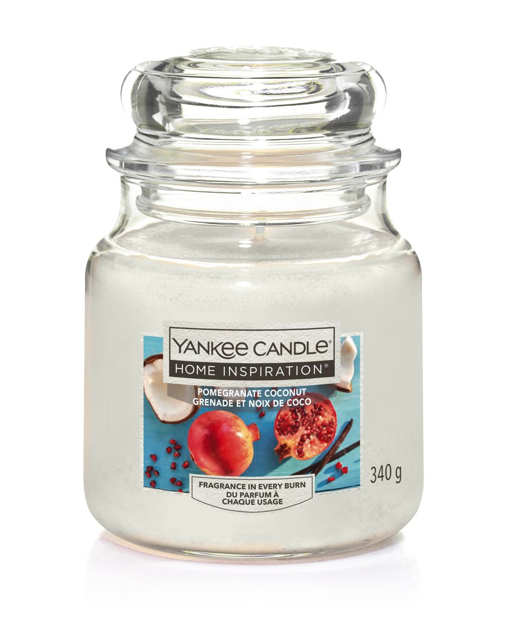 Yankee Candle Duftkerze Mittleres Glas Pomegranate Coconut 340 g, weiß von Yankee Candle