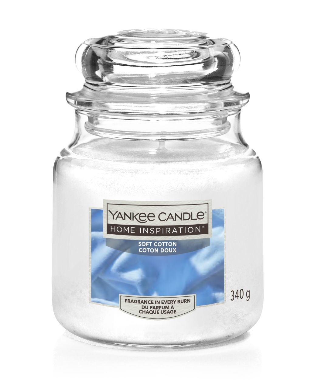 Yankee Candle Duftkerze Mittleres Glas Soft Cotton 340 g, weiß von Yankee Candle