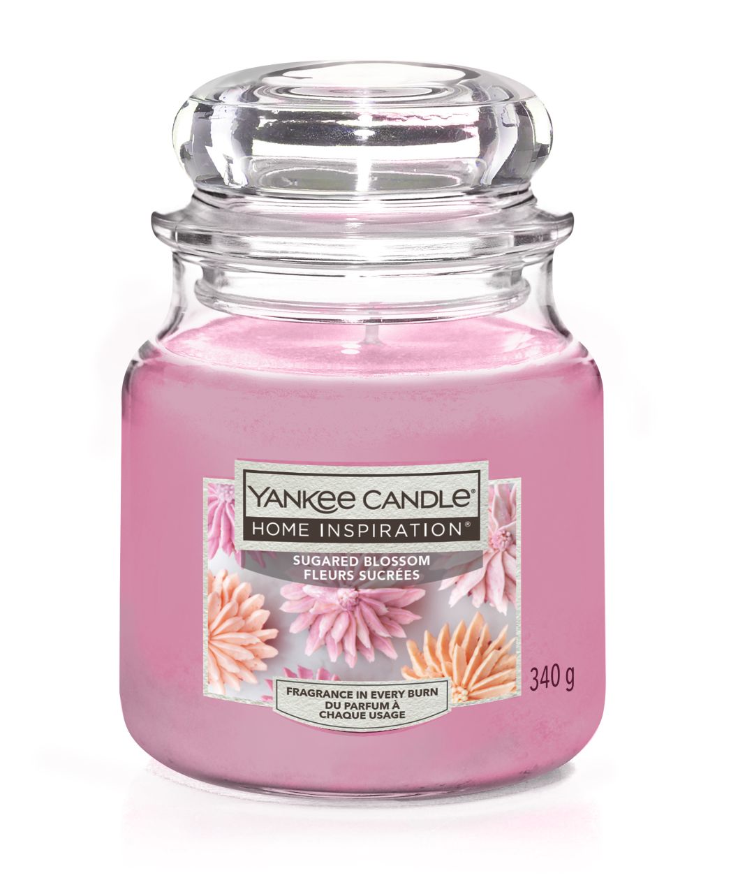 Yankee Candle Duftkerze Mittleres Glas Sugared Blossom 340 g, rosa von Yankee Candle