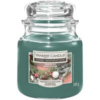 Yankee Candle Duftkerze Mittleres Glas Winter Fir 340 g, tannengrün Duftkerze von Yankee Candle