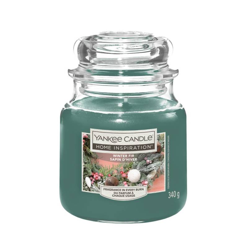Yankee Candle Duftkerze Mittleres Glas Winter Fir 340 g, tannengrün von Yankee Candle