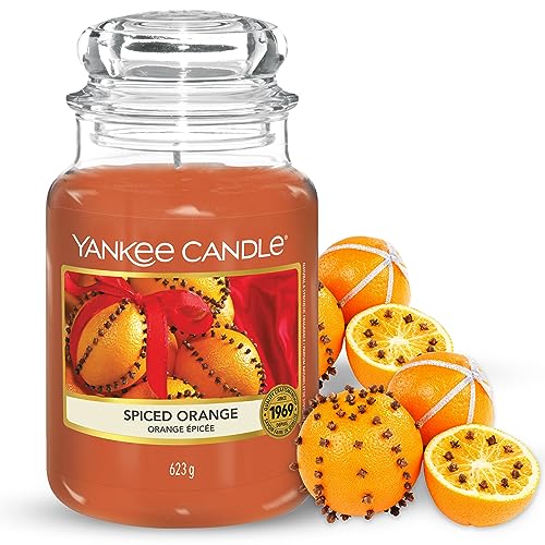 Yankee Candle Duftkerze| Spiced Orange | Brenndauer bis zu 150 Stunden|Große Kerze im Glas von Yankee Candle