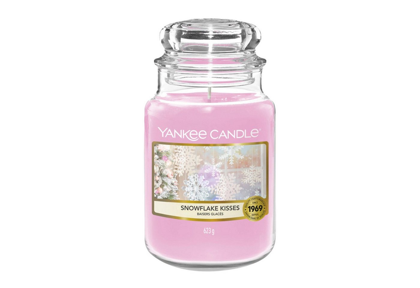 Yankee Candle Duftkerze Yankee Candle Snowflake Kisses Duftkerze im Glas 623g 110-150 Stunden von Yankee Candle