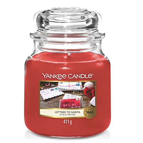 Yankee Candle Duftkerze im Glas (mittelgroß) | Letters to Santa | Brenndauer bis zu 75 Stunden, 10.7cm x 12.7cm von Yankee Candle