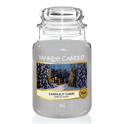 Yankee Candle Duftkerze im Glas (Große Kerze im Glas), Candlelit Cabin, Alpine Christmas Collection, Brenndauer bis zu 150 Stunden von Yankee Candle