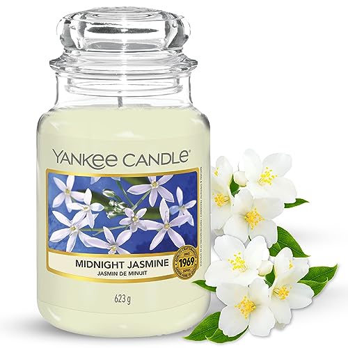 Yankee Candle Duftkerze im Glas (groß) – Midnight Jasmine – Kerze mit langer Brenndauer bis zu 150 Stunden von Yankee Candle