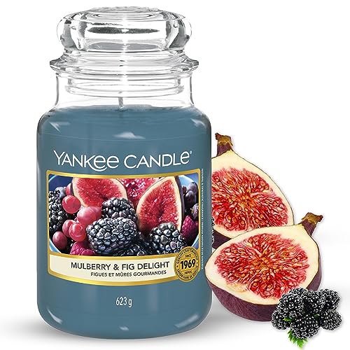 Yankee Candle Duftkerze im Glas (groß) – Mulberry & Fig Delight – Kerze mit langer Brenndauer bis zu 150 Stunden von Yankee Candle