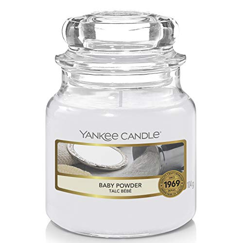 Yankee Candle Duftkerze im Glas (klein) | Baby Powder | Brenndauer bis zu 30 Stunden von Yankee Candle
