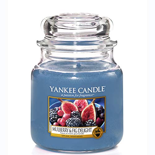 Yankee Candle Duftkerze im Glas (mittelgroß) | Mulberry & Fig Delight | Brenndauer bis zu 75 Stunden von Yankee Candle