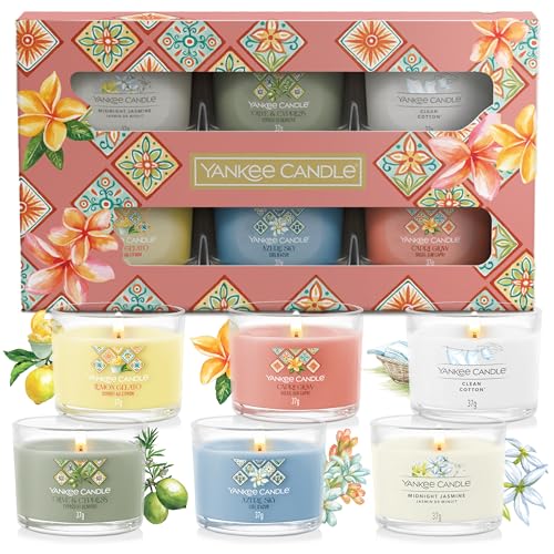 Yankee Candle Duftkerzen-Geschenkset | Gefüllte Mini-Votivkerzen | Soja-Wachs-Mischung | Kollektion „Hello Italy“ | Perfekte Geschenke für Frauen | 6 Stück Yankee Candle Duftkerzen-Geschenkset | Gefüllte Mini-Votivkerzen | Soja-Wachs-Mischung | Kollektion „Hello Italy“ | Perfekte Geschenke für Frauen | 6 Stück von Yankee Candle
