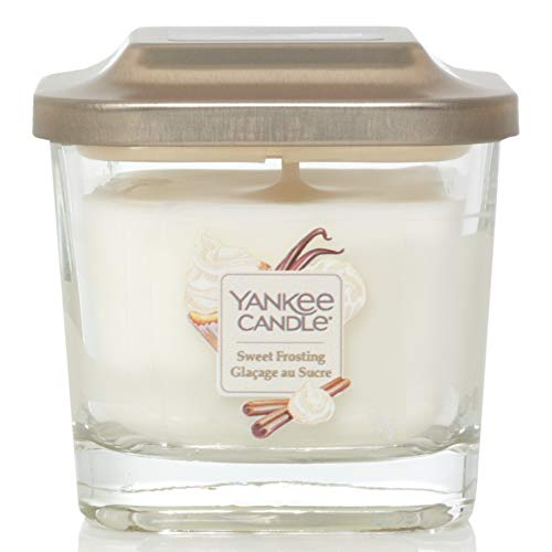 Yankee Candle Elevation Kollektion mit Plattformdeckel Kleine 1-Docht-Quadratkerze, Sweet Frosting von Yankee Candle