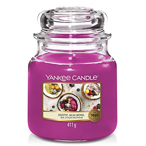 Yankee Candle natürliche Süße exotischer Früchte, Brenndauer 65-75 Stunden, Mittelgroß, 1630355E Exotic Acai Schale Classic Medium Jar von Yankee Candle