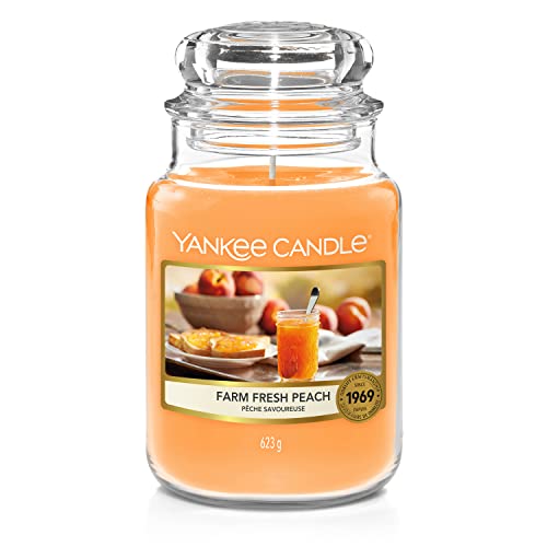 Yankee Candle Farm Fresh Peach Duftkerze, Glas, Orange, Große Kerze im Glas von Yankee Candle