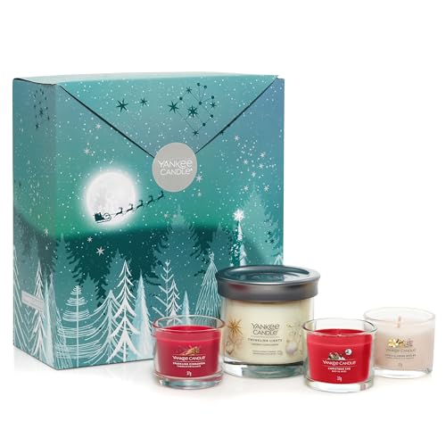 Yankee Candle Geschenkset | 3 duftende gefüllte Votivkerzen & 1 Signature Small Tumbler Candle | Bright Lights Collection von Yankee Candle