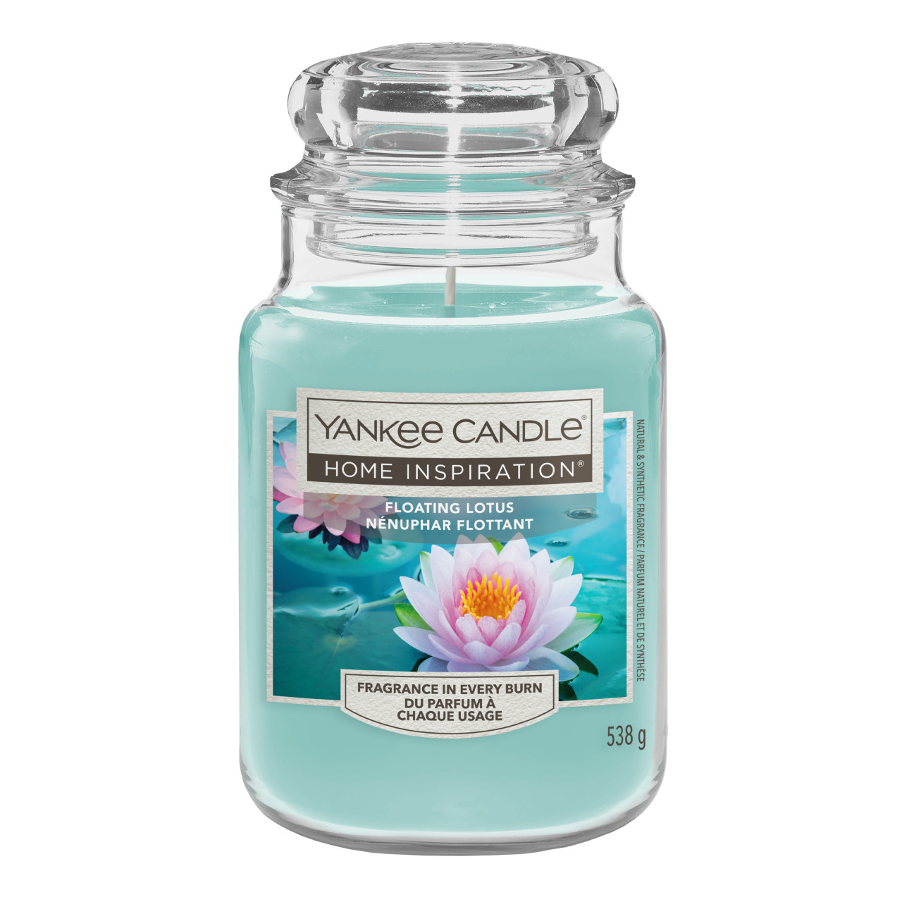 Yankee Candle Duftkerze Großes Glas Floating Lotus 538 g blau von Yankee Candle