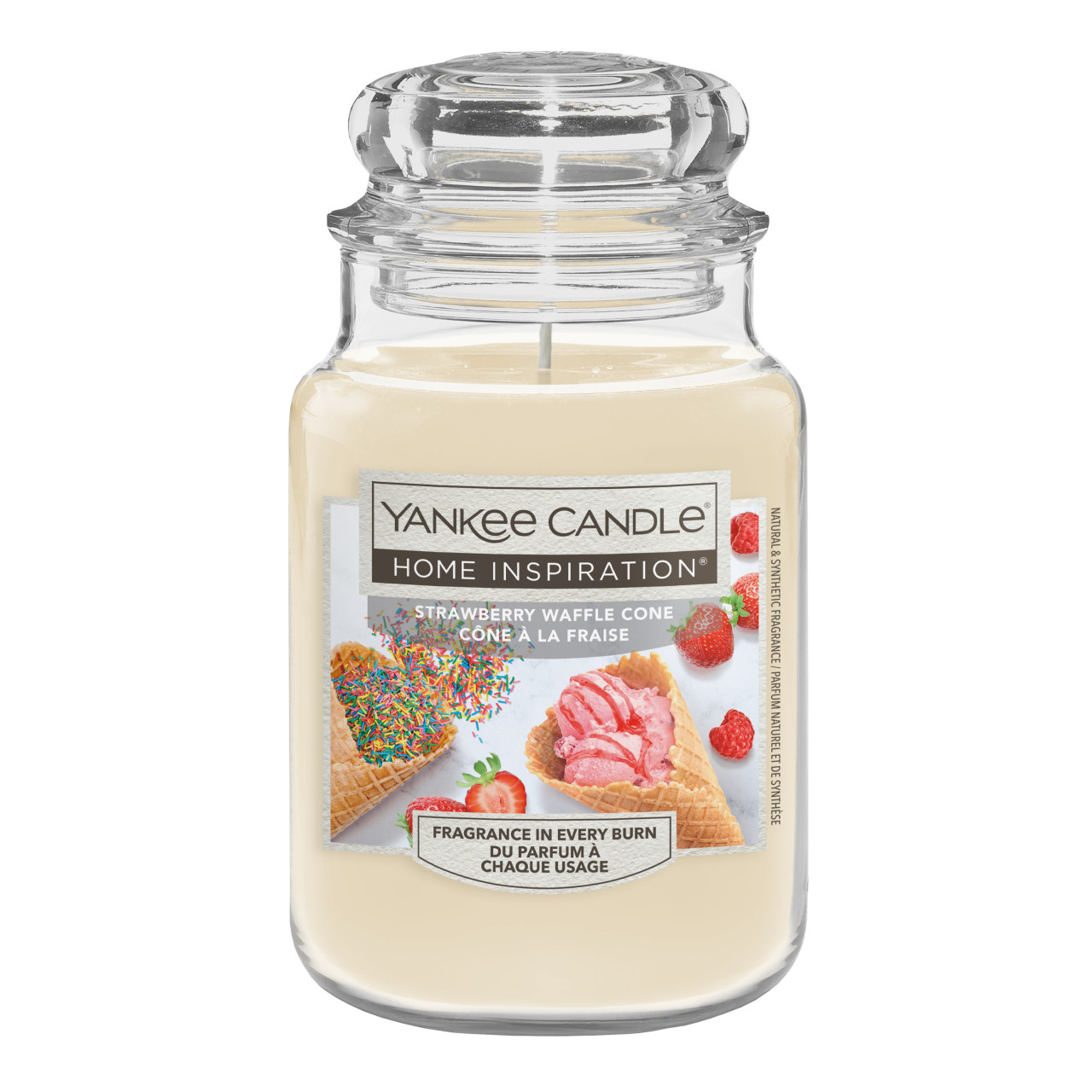 Yankee Candle Duftkerze Großes Glas Strawberry Waffle Cone 538 g beige von Yankee Candle