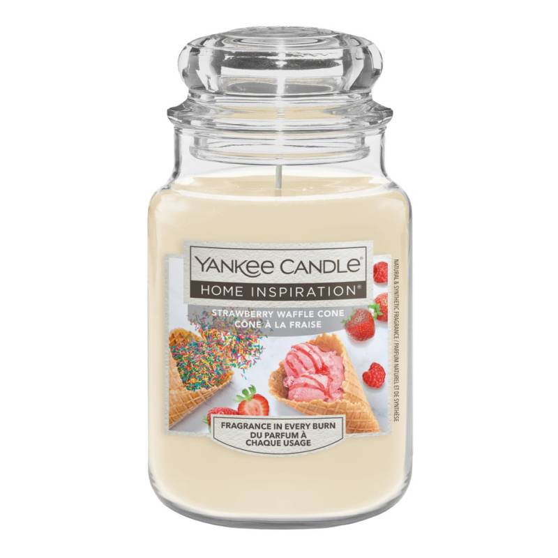 Yankee Candle Duftkerze Großes Glas Strawberry Waffle Cone 538 g beige von Yankee Candle