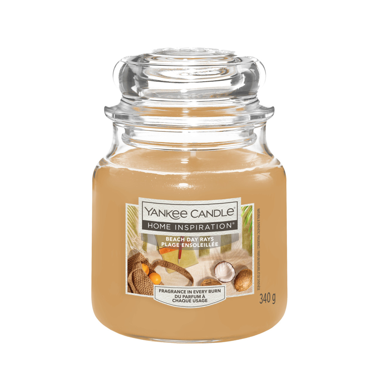 Yankee Candle Duftkerze Mittleres Glas Beach Day Rays 340 g braun von Yankee Candle