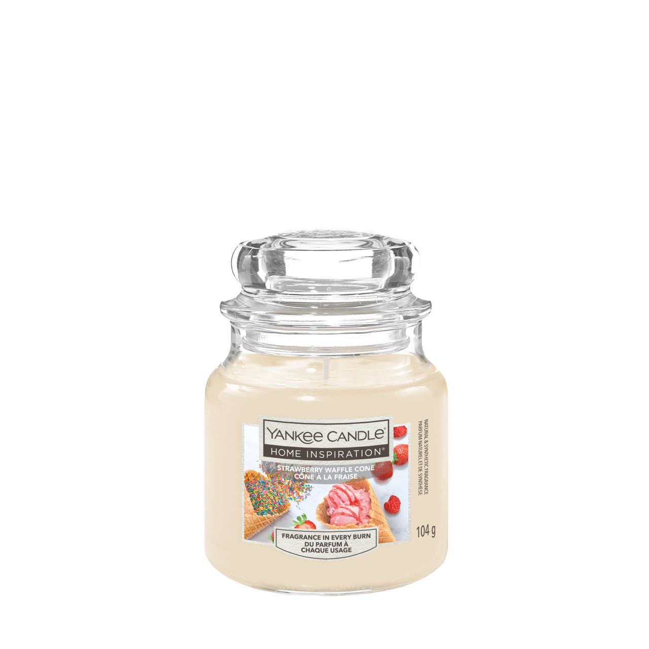 Yankee Candle Duftkerze Kleines Glas Strawberry Waffle Cone 104 g beige von Yankee Candle