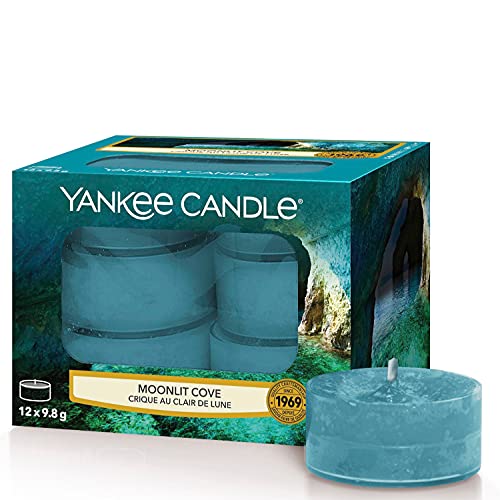 Yankee Candle Moonlit Cove, Glas, Türkis, Teelichter, 12 von Yankee Candle