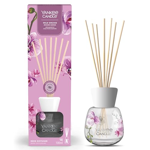 Yankee Candle Signature Diffusor mit Rattanstäbchen | Wild Orchid | 100ml | bis zu 10 Wochen Duft | Recycelbare Verpackung | Perfekte Geschenke für Frauen von Yankee Candle