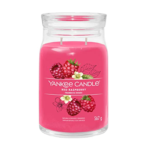 Yankee Candle Signature Duftkerze ; große Kerze mit langer Brenndauer „Red Raspberry“ ; Soja-Wachs-Mix von Yankee Candle