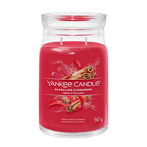 Yankee Candle Signature Duftkerze ; große Kerze mit langer Brenndauer „Sparkling Cinnamon“ ; Soja-Wachs-Mix von Yankee Candle