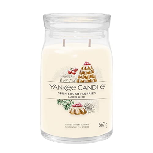 Yankee Candle Signature Duftkerze ; große Kerze mit langer Brenndauer „Spun Sugar Flurries“ ; Soja-Wachs-Mix von Yankee Candle