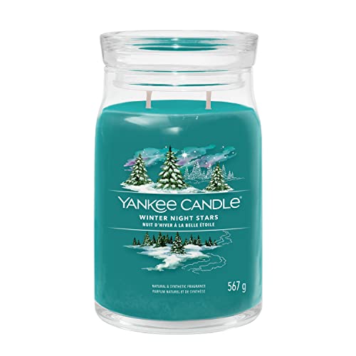 Yankee Candle Signature Duftkerze ; große Kerze mit langer Brenndauer „Winter Night Stars“ ; Soja-Wachs-Mix von Yankee Candle