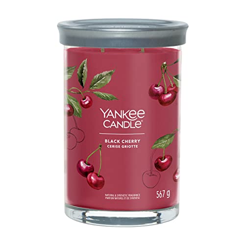 Yankee Candle Signature Duftkerze ; große Tumbler-Kerze mit langer Brenndauer „Black Cherry“ ; Soja-Wachs-Mix ; Perfekte Geschenke für Frauen von Yankee Candle