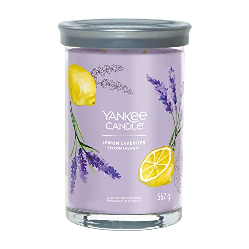 Yankee Candle Signature Duftkerze ; große Tumbler-Kerze mit langer Brenndauer „Lemon Lavender“ ; Soja-Wachs-Mix ; Perfekte Geschenke für Frauen von Yankee Candle