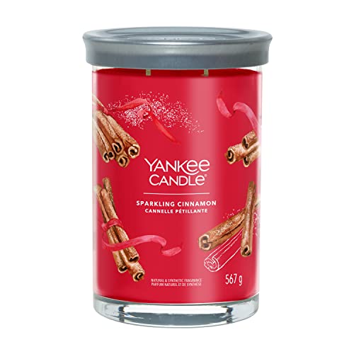 Yankee Candle Signature Duftkerze ; große Tumbler-Kerze mit langer Brenndauer „Sparkling Cinnamon“ ; Soja-Wachs-Mix von Yankee Candle