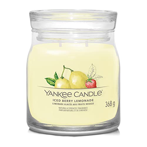 Yankee Candle Signature Duftkerze | Iced Berry Limonade Medium Jar Candle with Double Wicks | Soy Wax Blend Long Burning Candle | Perfect Gifts for Women von Yankee Candle