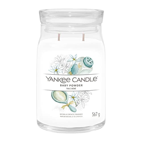 Yankee Candle Signature Duftkerze | große Kerze mit langer Brenndauer „Baby Powder“ | Soja-Wachs-Mix | Perfekte Geschenke für Frauen von Yankee Candle